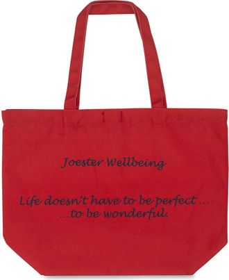 Generic Joester Wellbeing - Cotton/Canvas Tote Bag. (Quote 3: Life doesnt have to be perfect to be wonderful., Radiant Red)