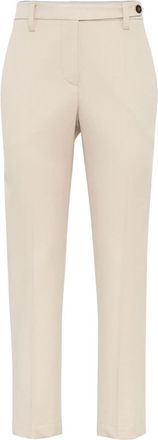 Brunello Cucinelli tapered tailored trousers - women - Elastane/Cotton - 42 - Neutrals