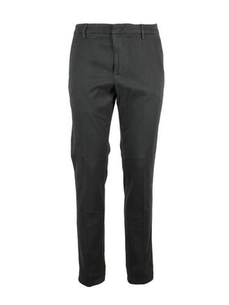 Dondup Grey Gaubert Pleated Cotton-Blend Trousers