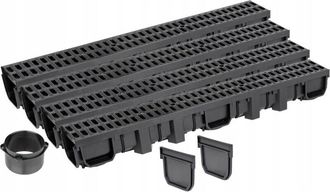 OEM Drenaje Lineal H105 Rejilla De Pl&aacute;stico Hasta 1,5 Toneladas A15 Set 4m Aquer