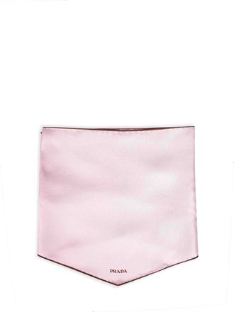 Prada Womens Silk Twill Scarf Heather Pink Scarfs