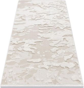 RugsX Rugsx - Carpet eco sisal moroc 22331 Abstraction boho fringe - structural beige / cream beige 117x170 cm