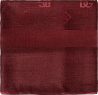 Dolce & Gabbana Zijden sjaal met monogram - Dames - Zijden sjaals - Rood - ONE Size - Kasjmier - Accessoires