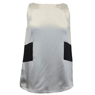 Osman Silver Sleeveless Top with Black Inserts Size S