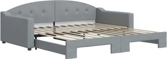 vidaXL Sof&aacute; Cama Nido Tela Gris Claro 100x200 Cm Vidaxl