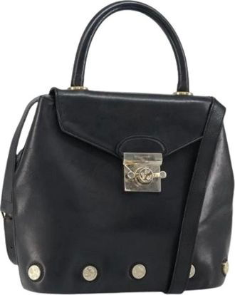 Ferragamo Pre-owned Handbags, female, Black, Size: ONE SIZE Pre-owned Leather Handbag