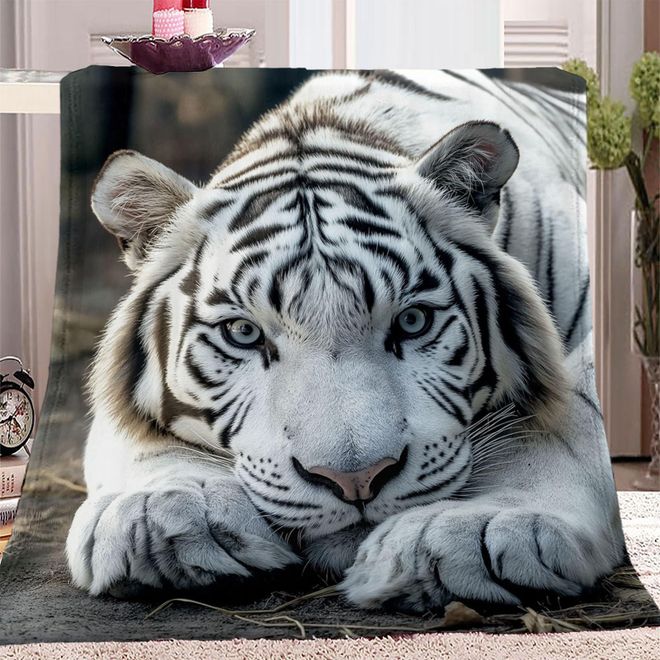 Generic Tiere Tiger Nahaufnahme Kuscheldecke Flauschig Decke 150 x 200 cm Bequem und Atmungsaktiv Flanell Fleecedecke Weiß Blanket Weich und Warme Birthday De ab 30,49 €