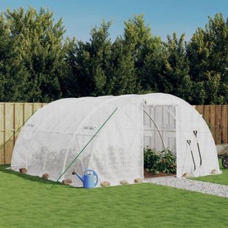 vidaXL Vidaxl - Invernadero Con Estructura De Acero Blanco 16 M&sup2; 4x4x2 M