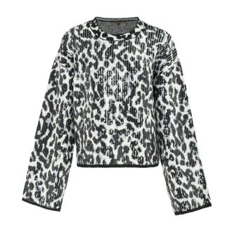 Biba Dames Leopardprint Trui (Zwart/Grijs)