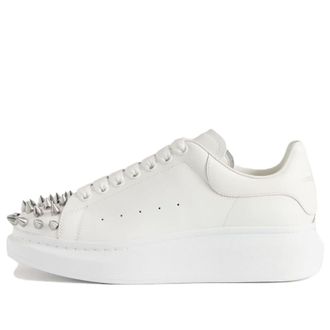 Alexander McQueen Leather Spike Larry Sneakers White 705807WHTQQ9071