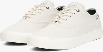 Tommy Hilfiger Mens Embossed Logo Canvas Sneaker - Alabaster - US 11.5 / EU 45