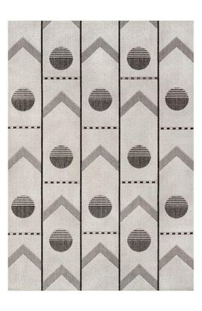 Jonathan Y Designs Soren Modern Geometri Indoor/Outdoor Area Rug in Cream/black at Nordstrom, Size 8Ft 0In X 10Ft 0In