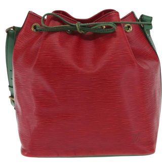 Louis Vuitton Bicolor Petit Noe Epi Leather Green Leather Handbag (Pre-Owned)