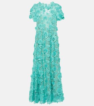 Oscar De La Renta Abito midi in pizzo guipure