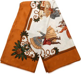 Herm&egrave;s Pre-owned Womens Joies D Hiver Silk Scarf - Beige Textile - One Size