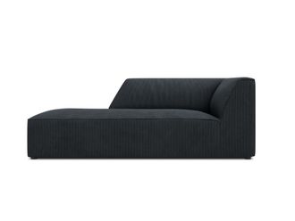 MICADONI Chaise longue de angulo izquierdo de pana negro