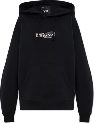 Yohji Yamamoto Brushed Terry GFX Hoodie - Heren - Hoodies - Zwart - 2XS - Hoodies & sweatvesten