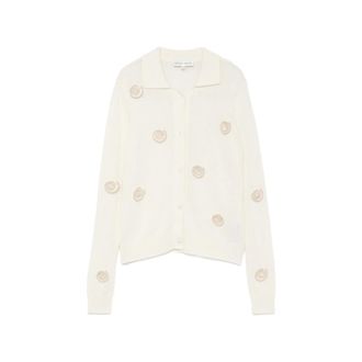 Stine Goya Snail-embellished Polo-collar Cardigan