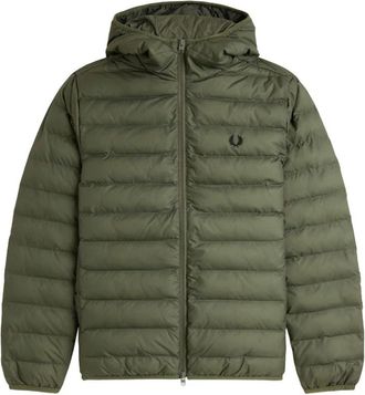 Fred Perry Hooded Insulated Jacket - Heren - Winterjassen - Groen - S - Leer - Jassen