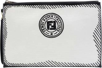 Fendi Pre-owned Clutch - Dames - Vintage Clutch - Wit - ONE Size - Leer - Vintage