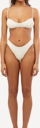 WeWoreWhat Classic Scoop Eyelet Bikini Bottom In Off White
