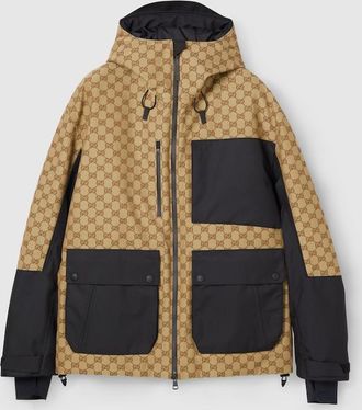 Gucci GG Technical Fabric Jacquard Jacket, Size XL, Beige, Ready-to-wear