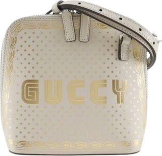 Gucci Pre-owned Cross Body Bags, female, White, Size: ONE SIZE Pre-owned Leather Cross Body Bag