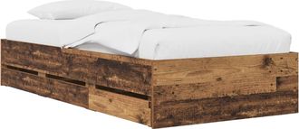 vidaXL Estructura De Cama Con Almacenamiento Madera Envejecida Vidaxl