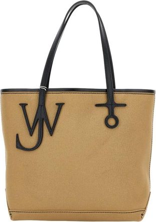 J.W.Anderson Kleine Anchor Canvas & Leather Tote - Dames - Shoppers - Beige - ONE Size - Katoen - Tassen