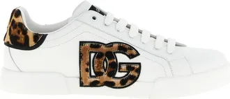 Dolce & Gabbana Brown Calfskin Low Top Womens Sneakers