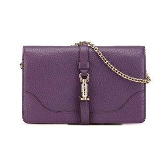 Gucci Pre-owned Shoulder Bags, female, Purple, Size: ONE SIZE Pre-owned Padlock Chain Shoulder Bag