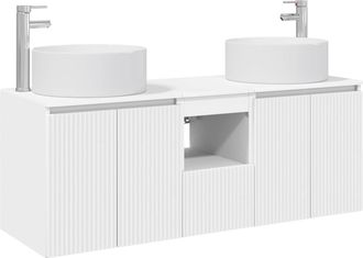 vidaXL Juego De Muebles De Ba&ntilde;o 3 Uds. Blanco 49,5 X 44,5 X 65,5 Cm Vidaxl
