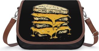 Generic Grilled Cheese Sandwich Small Womens Crossbody Bags Shoulder Handbag with Adjustable Strap for Travel