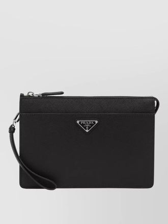 Prada leather wallet wrist strap cardholder