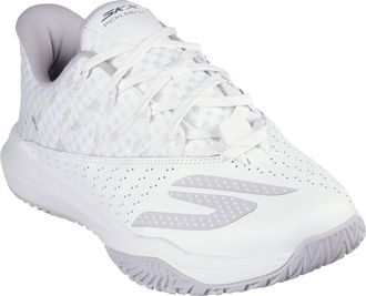 Skechers Mens Viper Court Rally Pickleball-Shoes, White Leather/Mesh/Trim, 10.5 UK