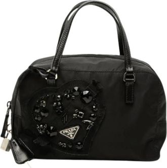Prada Borsa in Nylon con Perline Pre-owned - - Pre-owned - Donna - Nero - ONE SIZE