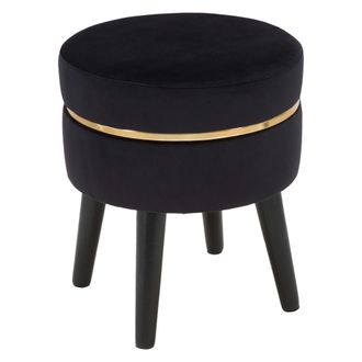 Dmora Sill&oacute;n Famamiri, Tapizado En Terciopelo, Acolchado, Asiento Negro, 35x35x41h Cm Negro