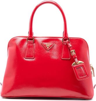 Prada Pre-owned Prada Medium Saffiano Vernice Promenade Satchel B5VIKPYLN2MMZVL1