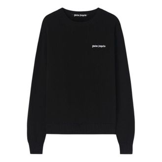 Palm Angels Classic Logo Embroidery Sweater Black Off White PMHE027C99KNI0021003
