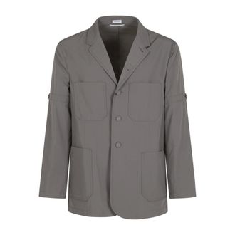 Thom Browne Blazers, male, Gray, Size: M Cotton Suiting Armband Unconstructed Blazer