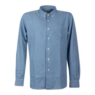 Woolrich Casual Shirts, male, Blue, Size: XL Cotton Casual Shirt with Pocket