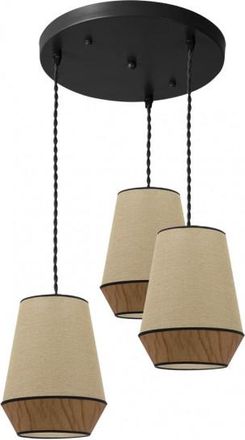 Fabrilamp Lampara De Techo Modelo Campana 3 Luces Saco/marron Regulable - Fabrilamp