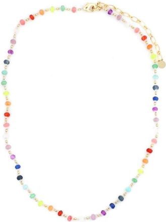 Panacea Mixed Crystal Beaded Necklace in Gold Multi at Nordstrom