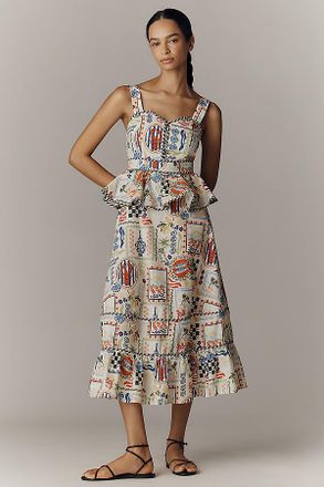 Hunter Bell Lacey Cotton Ruffle Midi Dress