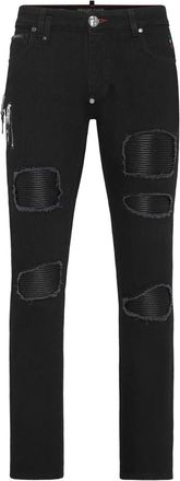 Philipp Plein Rock Star Slim-fit Jeans - Heren - Slim Fit Jeans - Zwart - W29 - Katoen - Jeans