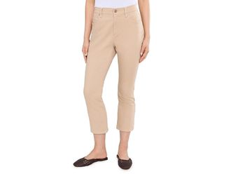 Eileen Fisher Petite Garment Dyed Cotton Stretch Denim Ankle Kick Jeans Womens Clothing Wheat : PM (10P-12P), Cotton/Denim/Elastane