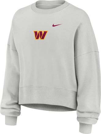 Nike Washington Commanders Primetime Phoenix Nike Womens NFL Oversized Pullover Crew in Grey | 01D70BB9E-CSV