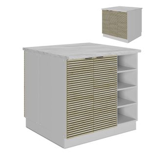 Vicco Isla De Cocina Fame-line, Panel De Roble, 90 Cm Sin Encimera