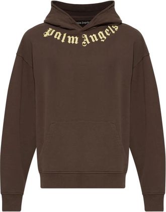 Palm Angels Katoenen Hoodie - Heren - Hoodies - Bruin - M - Katoen - Hoodies & sweatvesten