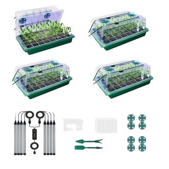 OEM Bandeja De Germinaci&oacute;n De Semillas, 160 Celdas, Dise&ntilde;o De C&uacute;pula Alta, 8 Luces Led De Cultivo, Temporizador Inteligente, Material Pl&aacute;stico